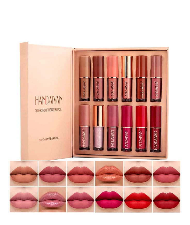 12 Color Liquid Lipstick Set - Authentic Lip Gloss