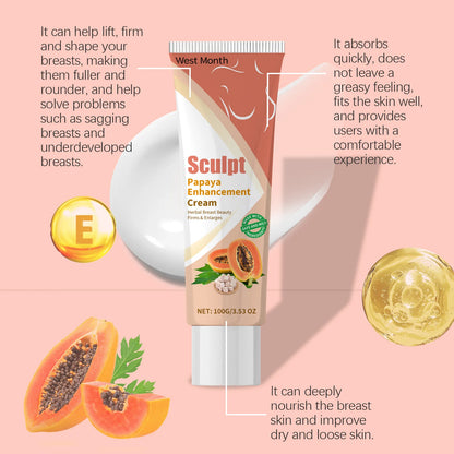 Papaya Firming Enhancement Cream, Gently Nourishes and Lifts the Skin, Tightens and Massages the Chest Care